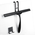 Shower Squeegee for Glass Doors,14-Inch Shower Glass Squeegee, Matte Black Shower Squeegee for Shower Doors,Mirror,Windows, with Shower Door Hook and Adhesive Hook by Steauty