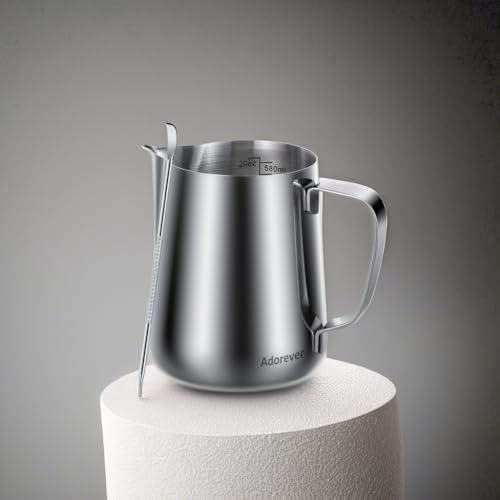 Milk Frothing Pitcher, 20oz Steaming Pitcher Stainless Steel Espresso Machine Accessories for Coffee Bar, Cappuccino Barista Tools Milk Jug Steamer Frother Cup with Decorating Latte Art Pen - Image 5