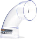 POWERTEC 70368 4 Inch ID 90 Degree Elbow for 4 Inch OD Dust Collection Pipes, Adapters and Fittings (Clear), 1 pack by POWERTEC