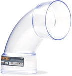 POWERTEC 70368 4 Inch ID 90 Degree Elbow for 4 Inch OD Dust Collection Pipes, Adapters and Fittings (Clear), 1 pack by POWERTEC