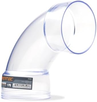 POWERTEC 70368 4 Inch ID 90 Degree Elbow for 4 Inch OD Dust Collection Pipes, Adapters and Fittings (Clear), 1 pack by POWERTEC