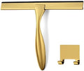HIWARE All-Purpose Shower Squeegee for Shower Doors, Bathroom, Window and Car Glass - Brass, Stainless Steel, 10 Inches by HIWARE