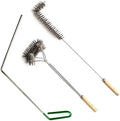 SUNRISE Fryer Brush with Long Handle (Stainless Steel, L, Double Brush, and Rubber Handle Cleaning Rod) by Unknown