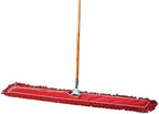 48 Inch Red Commercial Dust Mop & Floor Sweeper – Wood Handle Floor Mop for Tile, Hardwood & Concrete by TidyTools