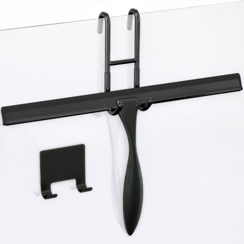 Stainless Steel Shower Squeegee, Glass, Silicone, 14 Inch (Black) by Novsix
