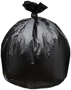 Top Knot Bags 45 Gallon Garbage Trash Bag 40X46" 1.5 Mil Black 100 Count Can Liner Bulk 40 Gallon 41 Gallon 42 Gallon 43 Gallon 44 Gallon Made in USA by TopKnotBags