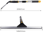 14" Window Cleaning Tool, All-Purpose Extendable Window Squeegee with 2 Blades and Stainless Steel Pole, Shower Squeegee for Glass Doors,Shower Doors, Windows, Bathroom and Car Windshields - Image 3