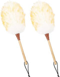Natural Lambswool Duster 16 Inch Handheld with Wooden Handle Duster Dusting Tool for Blinds Electronics Furniture Delicate Surfaces (2Pcs) by MehelloFeather