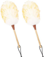 Natural Lambswool Duster 16 Inch Handheld with Wooden Handle Duster Dusting Tool for Blinds Electronics Furniture Delicate Surfaces (2Pcs) by MehelloFeather