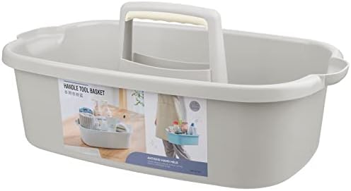 Large Cleaning Supplies Caddy Portable Shower Caddy Basket Light Grey by JiatuA