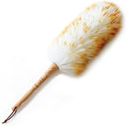 J&A Lambswool Dusters with Solid Wooden Handle, Flexible Head, Anti-Static, Comfortable Grips 17.8 inchs Long Feather Duster for Office, Home and Car etc. by JAJasonAerobic