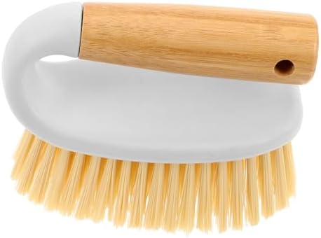 Heavy-Duty Grout Cleaning Brush with Ergonomic Wooden Handle Multi-Function Scrubbing Tool for Bathroom Kitchen Tiles Floors and Narrow Crevices Lightweight Household by LALADEFIEE