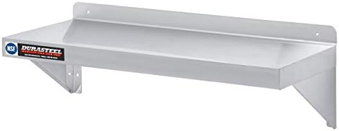 DuraSteel Heavy Duty Wall Mount Shelf - 36" Wide x 14" Deep Classic Stainless Steel Wall Floating Shelves - NSF Metal Storage Wall Shelves - For Commercial Kitchen, Laundry Room, Garage, Food Truck by DuraSteel