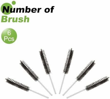 HARFINGTON 6pcs Wire Bore Brush Set 8 Inch Length 7/8 Inch Shank Stainless Steel Bristles Cleaning Brush for Clean Car Part Tube Kitchen Garage - Image 3