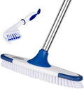 Floor Scrub Brush with Long Handle - 53" Deck & Grout Cleaner Brush Set for Tile, Marble, Stone, Bathroom, Patio, Garage, Deck & Floor Cleaning by ITTAHO