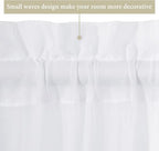 MIULEE White 54 W x 20 L French Door Short Sheer Curtains - Image 4