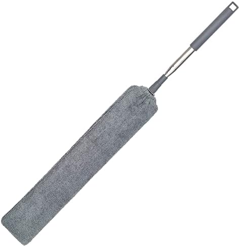 Upgraded Under Appliance Cleaning Gadgets, Microfiber Gap Duster, Skinny Flat Duster with Extendable Pole 26-55 Inches, Suitable for Underneath Cleaning of Furniture, Fridges, Couch, Stove, Bed by Jonbyi