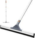 Eazer Floor Squeegee for Floor: Heavy Duty Scrubber with Extendable 60'' Aluminum Pole and Rubber Blade for Kitchen, Swimming Pool, Concrete Floors,Shower,Tiles,Garages,Windows,Glass,Pet Hair Removal by Eazer