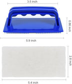 YoleShy Shower Scrubber Non-Scratch Bathtub Scrubber Heavy Duty Scrub Pad with Handle for Bathroom Tile Bathtubs Shower Tile Sink Pool Tile Spas (Blue) - Image 2