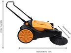 Walk-Behind Hand Push Floor Sweeper, 41” Commercial 55L Large Capacity Manual Sweeper 39611 ft²/H Heavy Duty Indoor & Outdoor Sweeping Device for Warehouse or Garages, Non-Electric - Image 2