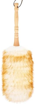 Lambswool Duster with Solid Wooden Handle,Leather Hang Strap,Comfortable Grips 19.6 inch Long Natural Feathers Dusters for Cleaning Wall Plant Desk Blind Cleaner Duster Tool by FeelFunFeather
