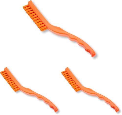 SPARTA Detail Brush Set - Grout & Crevice Brushes with Hanging Hole for Bathroom, Kitchens & Countertop, Plastic, 9 Inches, Orange (Pack of 3) by SPARTA