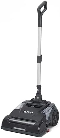 Battery Powered Walk Behind Mini Automatic Floor Scrubber Machine – Compact & Portable, 14” Cleaning Width, 75-Minute Runtime, 350 RPM – Ideal for Small Commercial Spaces, Offices, Retail & More by DapperSupply