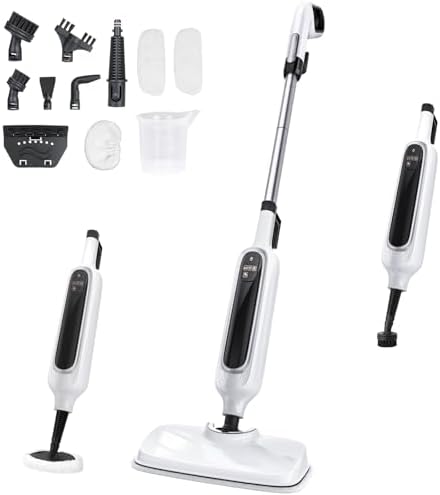 12-in-1 Steam Mop, Detachable Handheld Steam Cleaner for Home, 23FT Cord by RvwsxSprinklerTimer