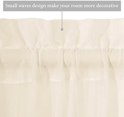MIULEE Cream Beige 25 x 72 Inches Sidelight Sheer Curtains for French Door - Image 4