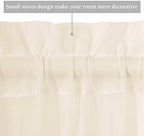 MIULEE Cream Beige 25 x 72 Inches Sidelight Sheer Curtains for French Door - Image 4