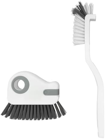 2pcs 2 in 1 Groove Crevice Cleaning Brush Window Track Cleaning Tools,Multifunction Grout Cleaner Tool Crevice Cleaning Brush with Hidden Scraper for Sliding Door Track,Window Sill,Window Seal by kvzvk