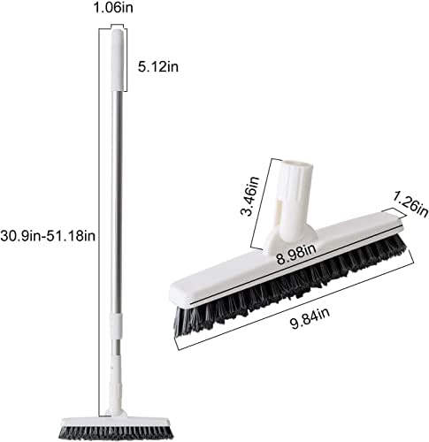 Grout Brush Scrubber with 51.2" Long Extendable Telescopic Handle Cleaning Brush with V-Shaped Bristles Built Scrub Brush Perfect for Bathroom,Kitchen,Tub,Tile,Hard-to-Reach Corners - Image 5
