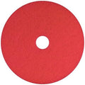 Americo Red Buffer Floor Pad, For Light Cleaning and Buffing, 12" Diameter, 3.25" Center Hole, 5 Pads/Case, Made of 100% Recycled Content, USA Made by Americo