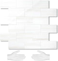 STICKGOO 10-Sheet Subway Tile Peel and Stick Wall Tiles, Seamless Design Polished Dolomite Kitchen Backsplash, PVC Stick on Tiles for Kitchen, Bathroom, RV, Fireplace by STICKGOO