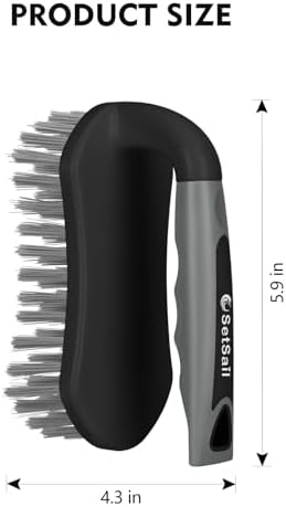 SetSail Scrub Brush, Stiff Bristle Cleaning Scrubber, 2 Pack(Black Grey) - Image 2