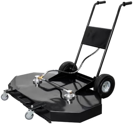 Canpump 48″ Pressure Washer Surface Cleaner w/ 2 Swivels, 4 Nozzles, Dual Handle, Steel Housing – Fits High-Flow Power Washers (Min. 7 GPM) – Hot/Cold Water – Driveways, Sidewalks, Patios, Decks by Canpump