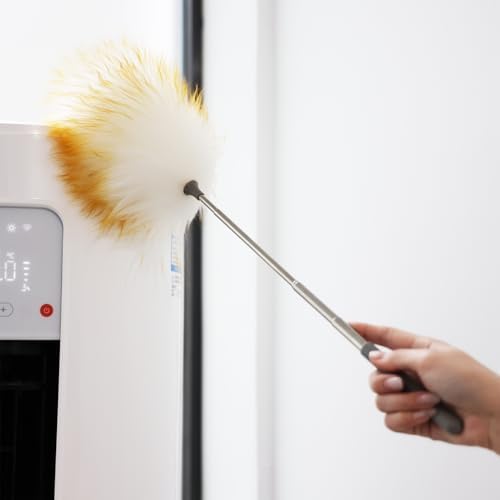 Mini Feathers Duster,Telescoping Lambswool Dusters with Stainless Steel Extension Pole Up to 34" for Cleaning High Ceiling Fan, High Ceilings,Furniture,Hard to Reach Areas - Image 5