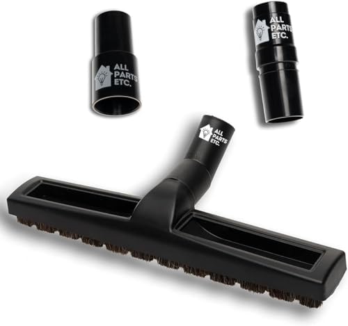 14” Vacuum Floor Brush Attachment for 1.25” Hoses – Includes 1 3/8” & 1.5” Adapters – Universal Fit for Shop Vac, Shark, Miele, Bissell, Hoover, Eureka, Dirt Devil & More by ALLPARTSETC