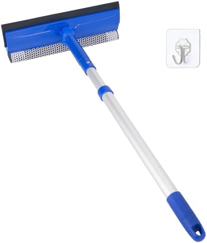 Window Cleaner Tool for Home with 20''-30'' Extension Pole, Squeegee for Car Windshield Cleaning, Glass Washer for Shower Doors, Mirror by KeFanta