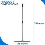 Floor Squeegee Scrubber 55inch Long Stainless Steel Handle with 22inch Wide Silicon Rubber Blade - Perfect Squeegee Broom for Floor Washing and Drying Shower Glass, Marble, Wood Surfaces - Image 4
