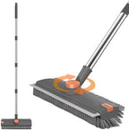 SetSail Floor Scrub Brush with 54in Adjustable Long Handle, Grey&Orange by SetSail