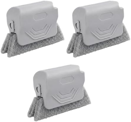 Runsgo Window Track Cleaner, Handheld Cleaning Brush Set, for Window Slides Grooves, Tile Grout Lines, Shutter Slats, Car Ac Vents & Narrow Gaps (Gray 3pcs) by Runsgo