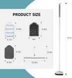 nacena Shower Scrubber with Long Handle, 4 in 1 Tile Tub Scrubber Brush with 3 Detachable Cleaning Shower Heads and Floor Squeegee Shower Cleaner Brush for Bathroom Kitchen Tub Sink Floor, Grey White - Image 2