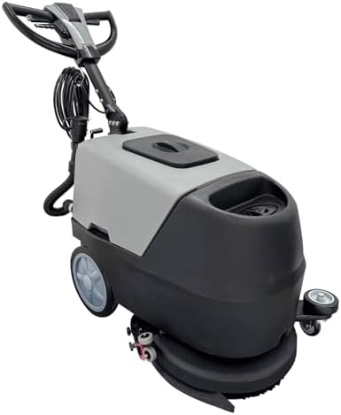 Commercial Walk Behind Floor Scrubber 17" Brush (173RPM) with 13.2 Gallons Dual Tanks, Auto Floor Scrubber Machine for Malls/Hotels/Factories/Offices, Instant Dry/ 1700m²/h Efficiency 110V by EQCOTWEA