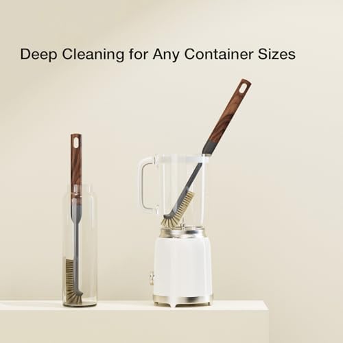Cleaning Brush, Diveotree Hard Bristle Brush for Deep Cleaning Grout, Sink, Cup, Teapot, Bottle, Blender, Multi-Purpose Brush wih Long Handle for Kitchen (Brown) - Image 5