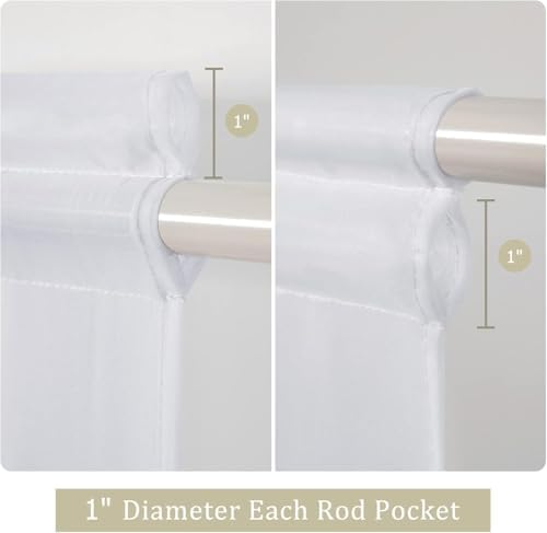 MIULEE White 54 W x 20 L French Door Short Sheer Curtains - Image 2