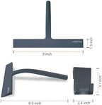 Shower Squeegee for Glass Doors, 9" Inch Width Silicone Rubber Blade Squeegee Window Cleaner Tool Squeegee for Shower Glass Doors Bathroom Mirror Car Window Tile - Gray - Image 2