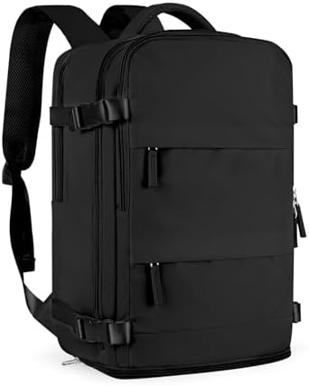 coofay Large Black Travel Backpack For Women Men Airline Approved Carry On Backpack Flight Approved Waterproof Sports Luggage Backpacks Casual Daypack Small Hiking Backpacks by coofay
