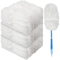 Vesici 150 Pcs Duster Refills Compatible with Swiffer Dusters Bulk Disposable Replacement Thickened with 1 Handle Heavy Duty for Cleaning, Office (White) by Vesici