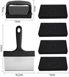 ELGADO Barbecue Oven Barbecue Wire Cleaning Brush BBQ Cleaning Tools teppanyaki scouring pad Nylon Cloth Set - Image 4